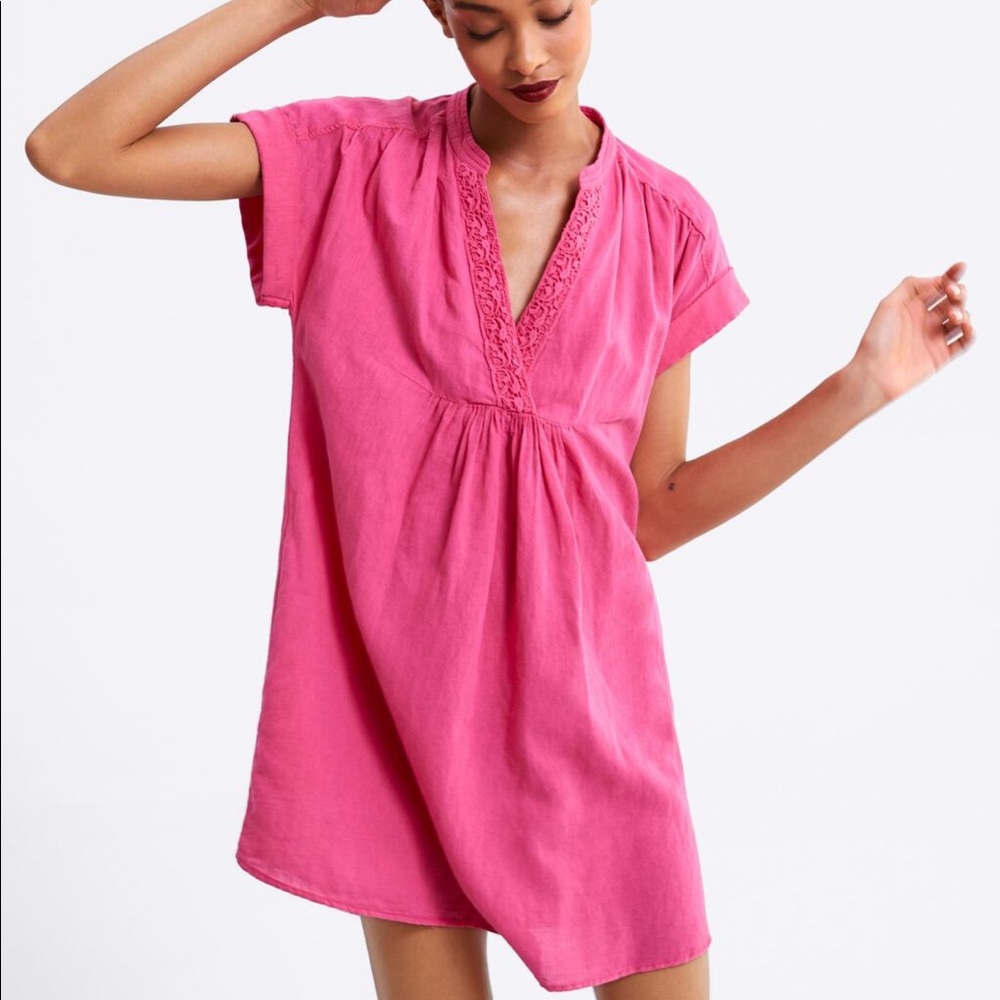 Zara pink short dress sz L NWT